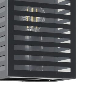 Aplique de Pared Alamonte 3 de Metal Negro a Rayas E27 IP44 – Eglo - Image 3