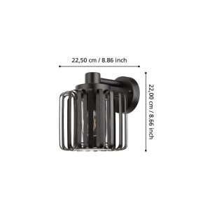 Aplique de Pared Exterior Selinus con Rejillas para Bombilla E27 IP65 – Eglo - Image 4