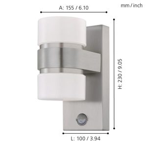 Aplique de Pared LED ATOLLARI para Exterior con Sensor 3000K IP44 – Eglo - Image 3