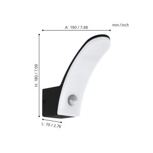 Aplique de Pared LED FIUMICINO con Sensor de Movimiento 3000K 11,5W IP44 – Eglo - Imagen 4