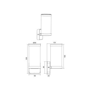 Aplique exterior BONITO Blanco E27 28W IP44 - TRIO Lighting - Imagen 5
