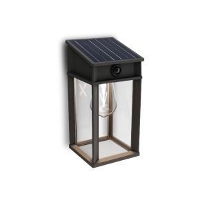 Aplique Geri C LED 1×3,2W 4000K Solar con Sensor Ultra Eficiente Negro IP44 – Philips