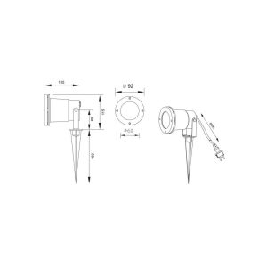 Foco exterior UBANGI con Pincho GU10 28W IP65 Antracita - TRIO Lighting - Image 3