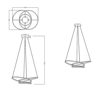 Lámpara Colgante LED DARVIN 34W 4500lm 64cm Blanco IP20 - TRIO Lighting - Imagen 3