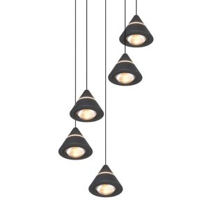 Lámpara Colgante LED ROMEO 5 Luces 35W 3500lm Negro IP20 - TRIO Lighting - Image 3