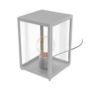 Lámpara de Sobremesa Exterior ALAMONTE en Cromo Mate IP44 E27 – Eglo