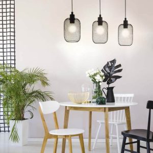 Lámpara de Techo WRINGTON Industrial de Rejilla Negra 3xE27 – Eglo - Image 2