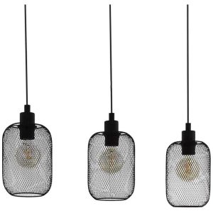 Lámpara de Techo WRINGTON Industrial de Rejilla Negra 3xE27 – Eglo - Image 4