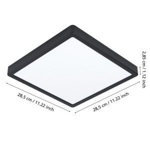 Plafón LED Exterior Cuadrado Negro ARGOLIS 2 22W 2400 lm 3000K IP44 – Eglo - Image 3