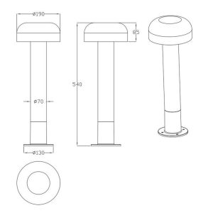 Poste FRASER 54cm Madera E27 10W IP44 - TRIO Lighting - Image 4